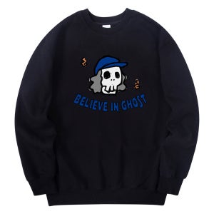 영 고스트 맨투맨 블랙