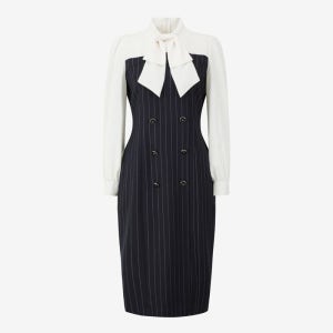 [롯데백화점] 모조 버튼 스트라이프 배색 원피스 J254XSE015 LE1220442552