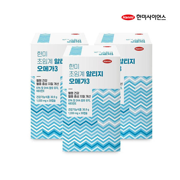 <b>한미</b> <b>한미</b> 3개월분 초임계 알티지 <b>오메가3</b>(1030mg x 30캡슐 x 3박스)