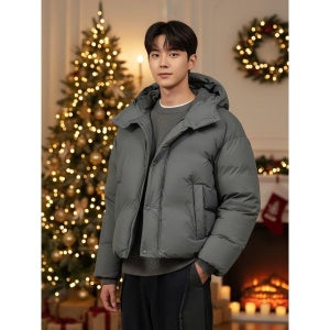 [비바스튜디오]  숏 빅 푸퍼 덕다운 패딩 - GREEN