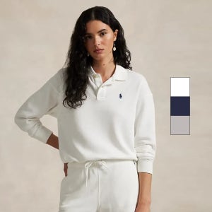 폴로 랄프로렌 라이트 웨이트 후리스 롱 슬리브 폴로 카라 티셔츠 100053175