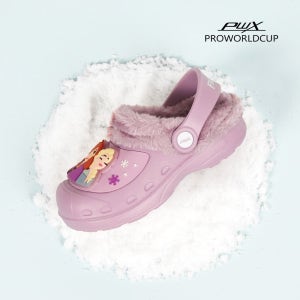 프로월드컵 [PWX]키즈 겨울왕국2 버튼 라이팅 방한실내화(PL)