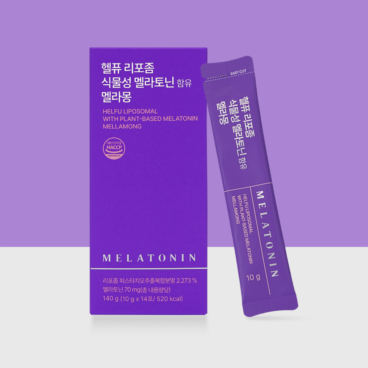 한풍네이처팜 헬퓨 리포좀 식물성  멜라토닌 함유 멜라몽 10g x 14포, 3개