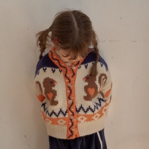 [메론스위치]하트 다람쥐 니트가디건