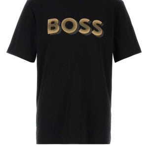 보스 블랙 코튼 티셔츠 50551902 001