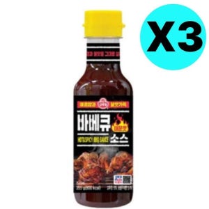 오뚜기 바베큐 고기 소스 매운맛 355g X3개 캠핑 요리