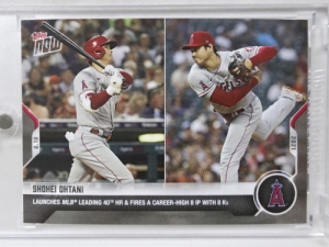 2021 TOPPS NOW 탑스 나우 오타니 쇼헤이 8이닝 8탈삼진 40호 홈런 경기 기념 MLB 야구 카드