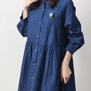 안나 데님 셔츠 원피스