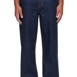 누디진 네이비 루즈 핏 하이라이즈 데님 진 25 FW 터프 토니 252078M186001