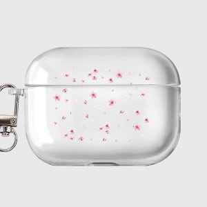 [온94폰케이스] 투명에어팟 버즈 플라워필 투명 에어팟프로2 귀여운 꽃 패턴 드로잉 감성 블라썸 호텐시아