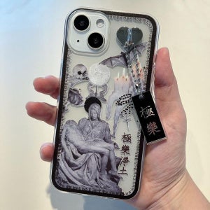 [온94폰케이스] 키링 젤리케이스 블랙고딕 아이폰16 휴대폰 감성 블랙 유니크 할로윈 한자 [갤럭시]