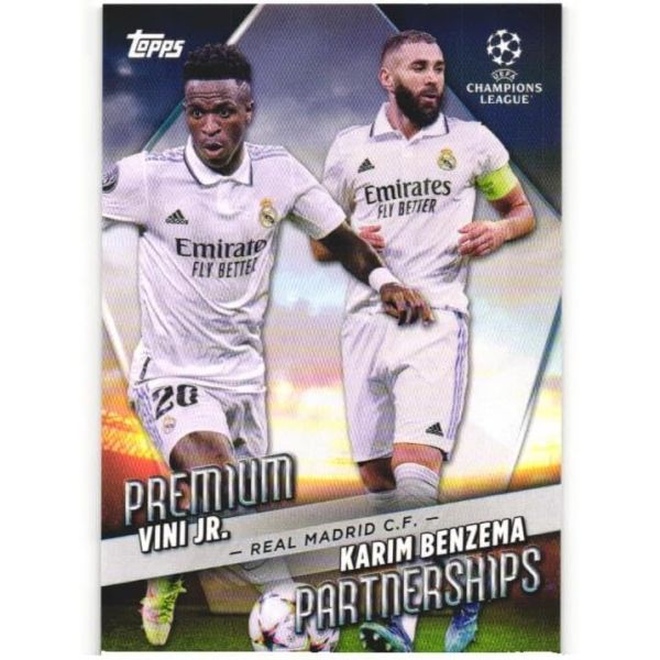 비니시우스 비니 주니어 카림 벤제마 202223 최고의 UEFA 클럽 대회 프리미엄 파트너십 축구 카드 PP9 브라질 레알 마드리드 CF 프랑스 알이티하드