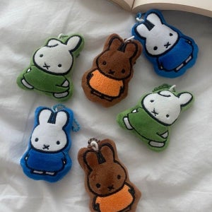 [키치상점] 미니 미피 자수 인형 키링 백참 고리 키홀더 3color