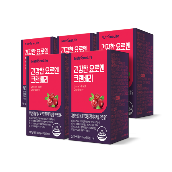 [뉴트리원]  <b>건강한 요로엔 크랜베리</b> 5박스 5개월분 캡슐