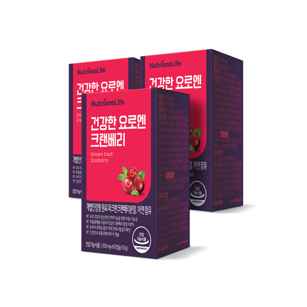 [뉴트리원]  <b>건강한 요로엔 크랜베리</b> 3박스 3개월분 캡슐