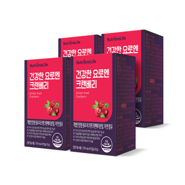 [뉴트리원]  <b>건강한 요로엔 크랜베리</b> 4박스 4개월분 캡슐