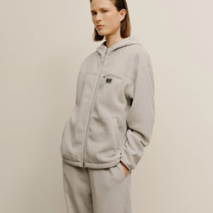 [마리떼 스포츠] MARITHE SPORT FLEECE HOOD ZIP-UP JACKET light gray MFG45FJK307LGY