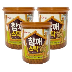 청우식품 참깨스틱 진 220g 3개