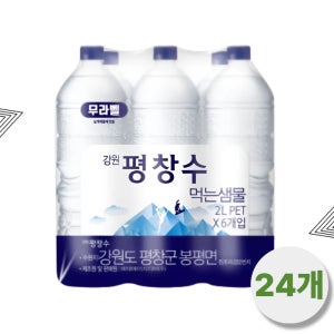 강원평창수 무라벨 2L, 24개