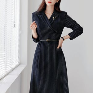 오린티  카라 스트라이프 벨트 플레어 원피스[오늘의특가01/20]