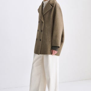 [TIME] 울 블렌드 핸드메이드 더블 브레스티드 하프 코트 / TM2FAWOT461W_GK