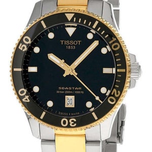 Tissot 티쏘 씨스타 1000 40MM SS 블랙 다이얼 투톤 남성용 시계 T120.410.22.051.00 520734