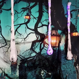 LED 미스테리 거미장식 / 할로윈 행잉 거미 실내 야외 캠핑장 유령의 집 소품