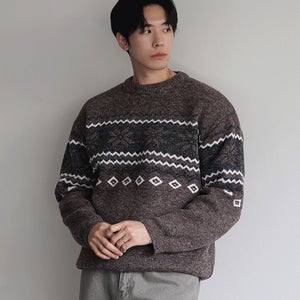 눈꽃 노르딕 라운드 니트