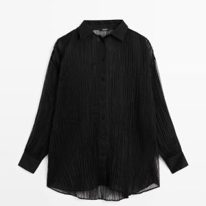 마시모두띠 테크니컬 플리츠 루즈핏 셔츠 블랙 6081/751 BLACK_P0186081751BLACK