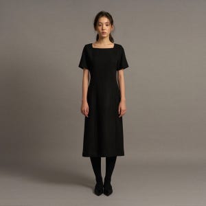 [웰노운] [모찌착용] 리아 스퀘어넥 드레스 (Black)