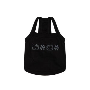 [아루마루] 헬로키티x아루마루 펫 로고 크롭 탑_블랙 (HELLO KITTY x ARUMARU PET LOGO CROP TOP_BLACK)