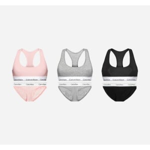 (캘빈클라인 언더웨어) CK 캘빈클라인 여성 브라렛 삼각팬티 속옷 세트 노패드