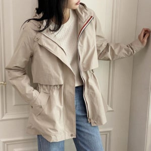 M7 여성 환절기 잔주름 트럼펫 후디 사파리 점퍼