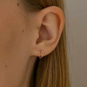 [아카키] 14k 오르 플로우 원터치 링 귀걸이 akk-GE0365