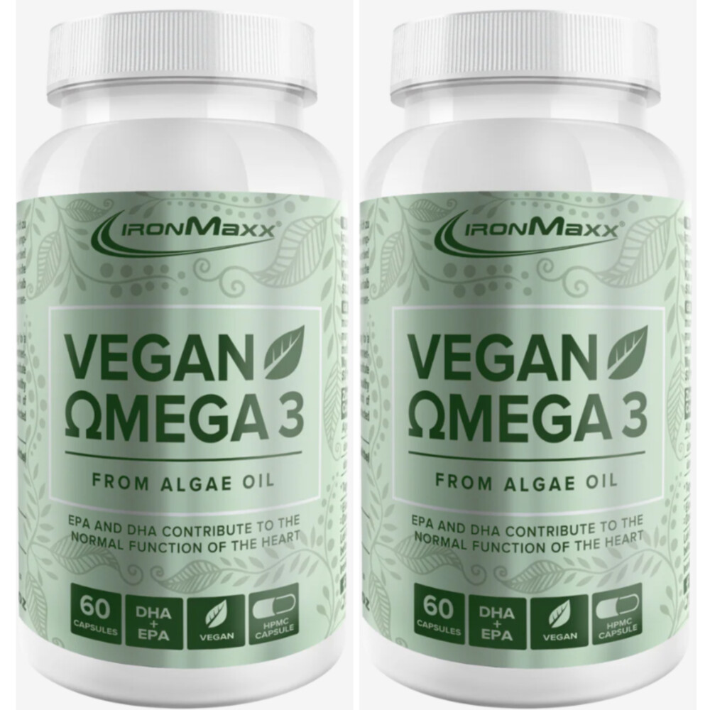 <b>아이언맥스</b> 비건 오메가3 60캡슐 2개 알지오일 EPA <b>DHA</b>