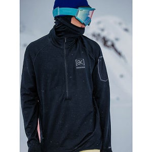 버튼 에이케이 헬리움 그리드 하프집 플리스 24/25 BURTON AK HELIUM GRID HALF-ZIP FLEECE - TRUE BLACK