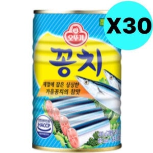 [셀러허브 식품] 오뚜기 꽁치 통조림 캔 400g X 30개 업소용 식당용