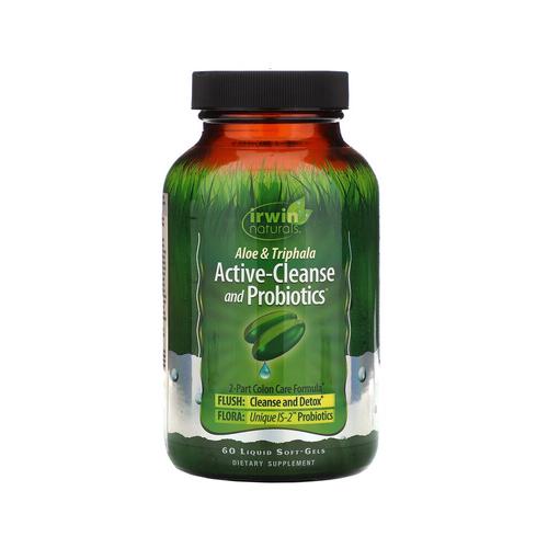 [아이허브] Irwin Naturals 알로에 &amp; 트리팔라 <b>액티브</b> <b>클렌즈 프로바이오틱</b> 60캡슐, 블렌드 위장 소화