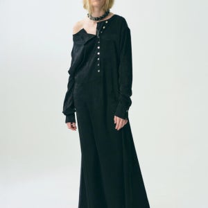김미더영 G_Flow Cowl Silk Maxi_Dress / Black