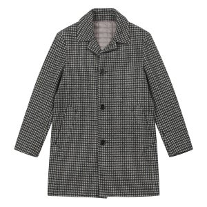 [페라로밀라노] 남성 멀티체크 방모 코트 블랙 (A0CC43239)