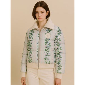 [맥케이슨]  여성 씨슬 패턴 푸퍼 구스다운 패딩점퍼 아이보리 MCW4JD641 IVY