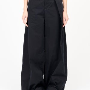 BLACK SIDE FOLDED WIDE PANTS  MM6 블랙 사이드 폴드 와이드 팬츠