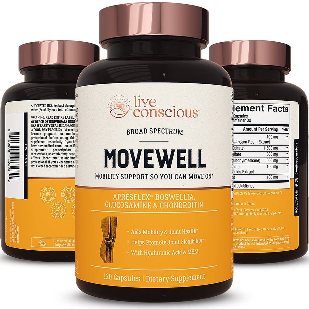 <b>Live Conscious</b> 무브웰 글루코사민 MSM 120정  1개