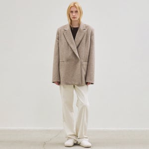 [르] alpaca over-fit blazer (ash beige)