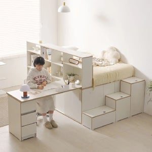 포포 슬라이딩 높은 빅수납침대 프레임SS 풀세트 1200