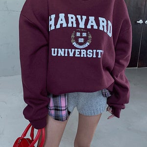 남녀공용 하버드 기모 맨투맨