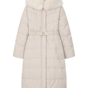 폭스퍼후드 벨티드 롱 덕다운-U1F41OJP800