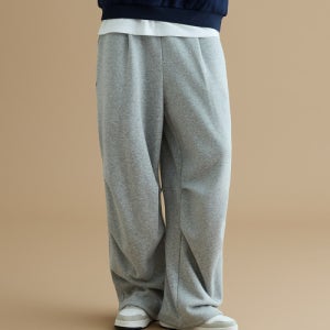 [엔비에이] 카펜터 와이드 기모 팬츠(N254TP041P) 멜란지 그레이 N254TP041P