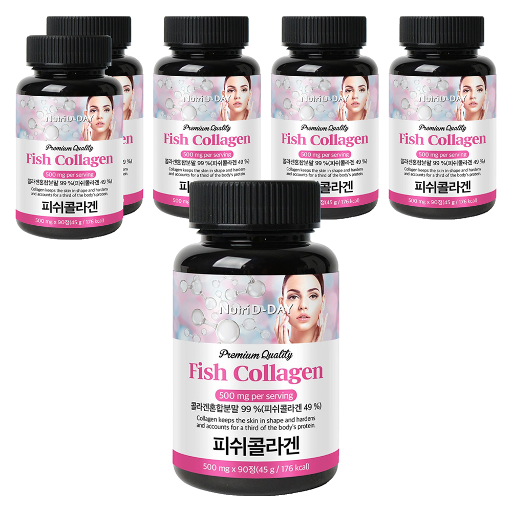 <b>뉴트리디데이</b> 저분자 <b>피쉬 콜라겐</b> 타블렛 90정, 6개