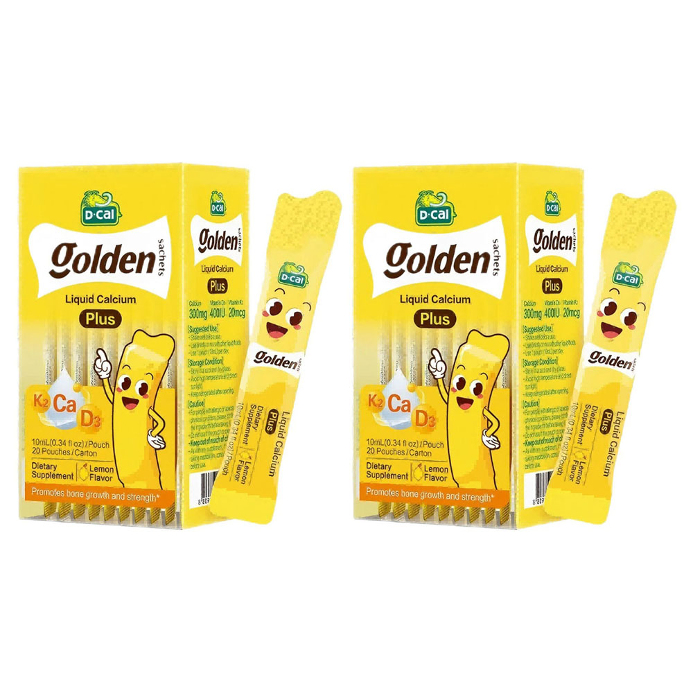 D-CAL 골든 사체트 <b>리퀴드 칼슘</b> 플러스 <b>레몬</b>맛 20개입  2개  10ml